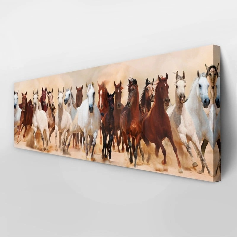 Πίνακας σε καμβά Πανοραμικός HORSES