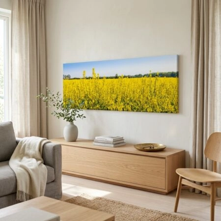 Πίνακας Πανοραμικός σε καμβά RAPESEED FLOWERS IN SPRINGTIME - Υπαιθρος Sticky 4
