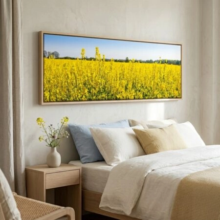 Πίνακας Πανοραμικός σε καμβά RAPESEED FLOWERS IN SPRINGTIME