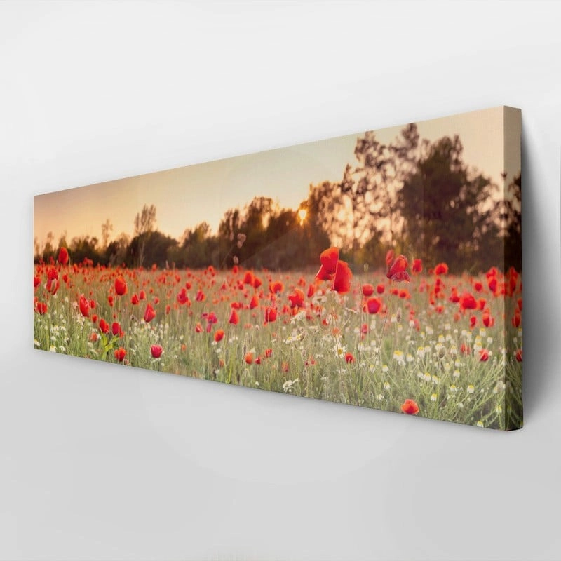 Πίνακας Πανοραμικός σε καμβά RED POPPY FIELD