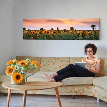 Πίνακας Πανοραμικός SUNFLOWERS SUNSET - Ηλιανθοι