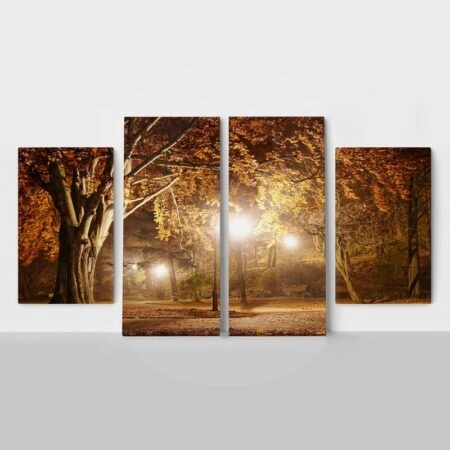 Τετράπτυχος TREES IN THE PARK - Πινακες σε καμβα Sticky 1