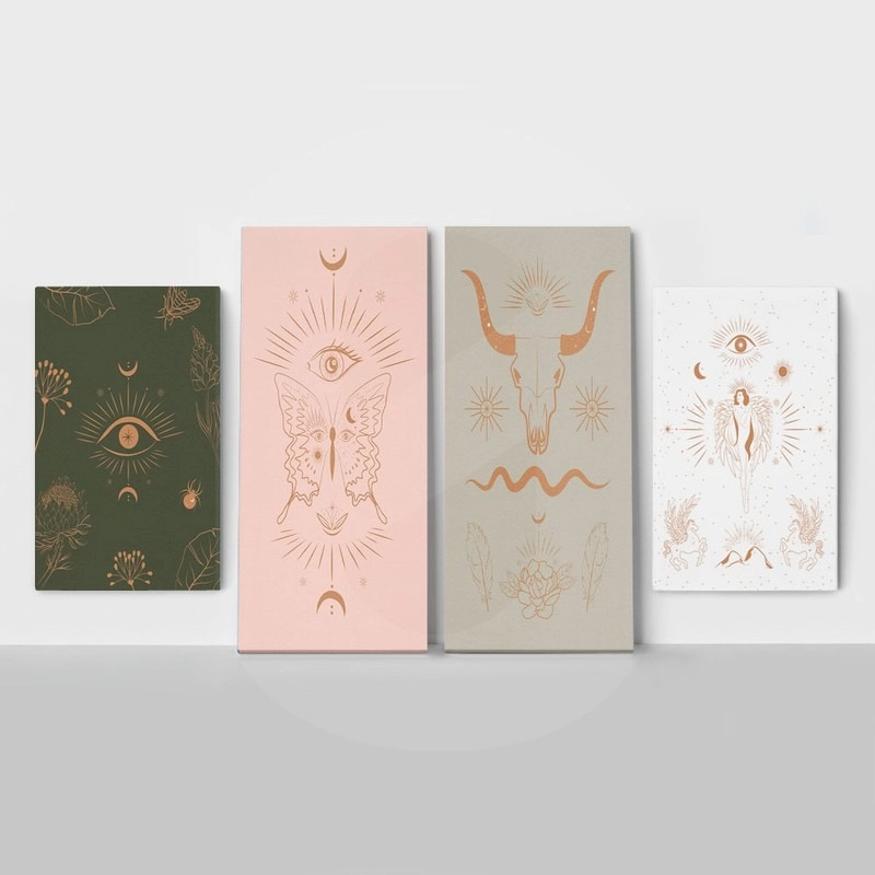 Τετράπτυχος Πινακας σε καμβά BOHO SYMBOLS