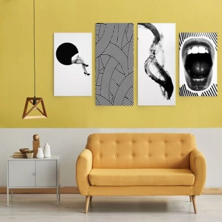 Τετράπτυχος Πινακας σε καμβά COLLAGE ART - Αφηρημενα και Abstract