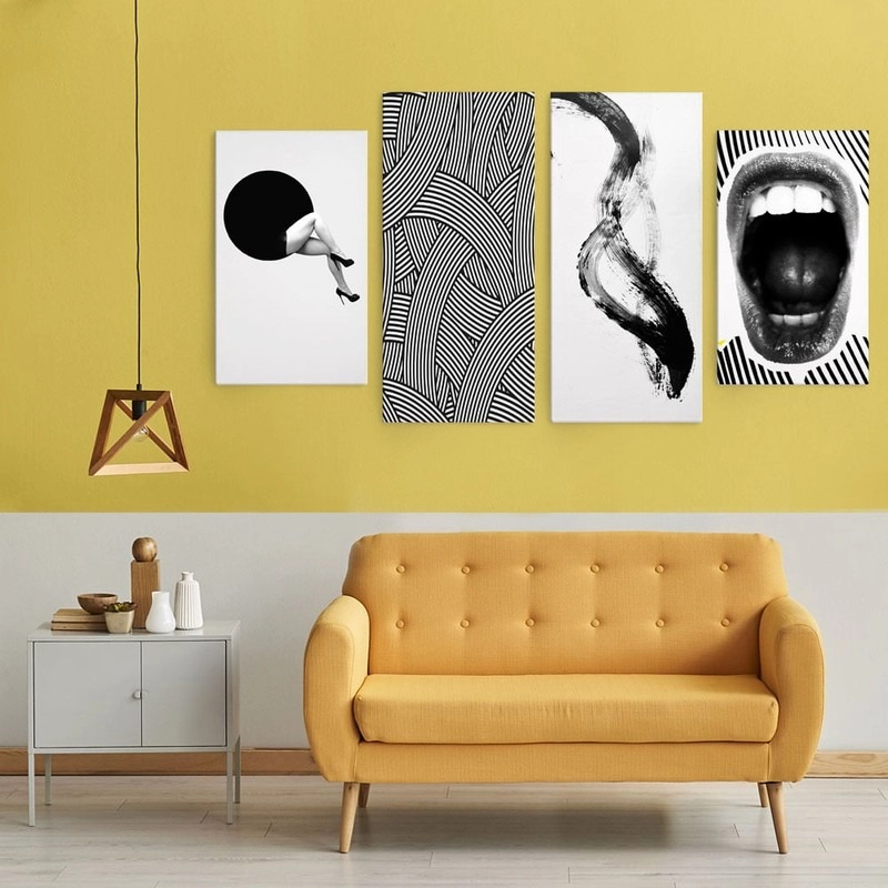 Τετράπτυχος Πινακας σε καμβά COLLAGE ART