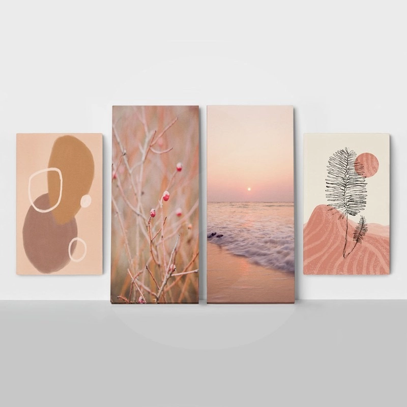 Τετράπτυχος Πινακας σε καμβά DREAMY PINK