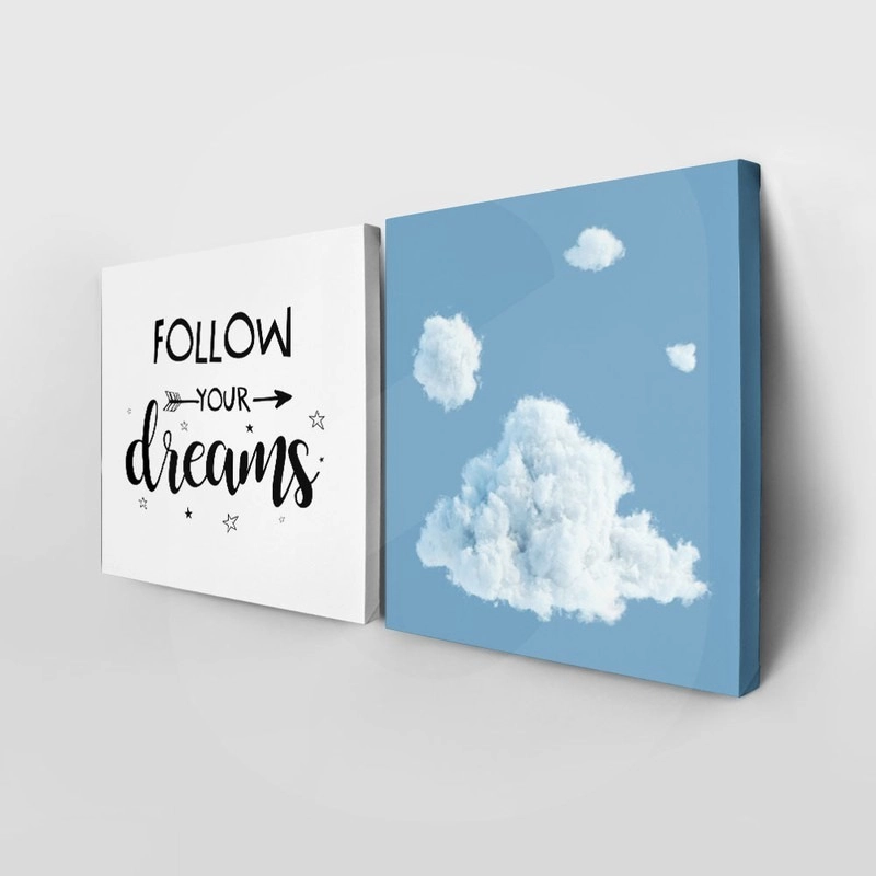 Τετράπτυχο σετ τετράγωνοι πίνακες FOLLOW YOUR DREAMS