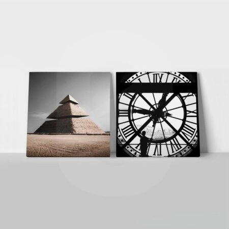 Τετράπτυχο σετ τετράγωνοι πίνακες GREY AND BLACK ABSTRACT - Αφηρημενα και Abstract Sticky 1