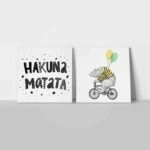 Τετράπτυχο σετ τετράγωνοι πίνακες HAKUNA MATATA