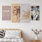 Τετράπτυχος Πινακας σε καμβά HIGHLIGHTS IN PASTEL COLORS