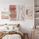 Τετράπτυχος Πινακας σε καμβά PINK ELEGANCE
