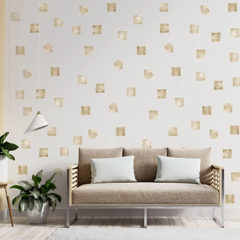 Αυτοκόλλητο τοίχου BEIGE WATERCOLOR SQUARES