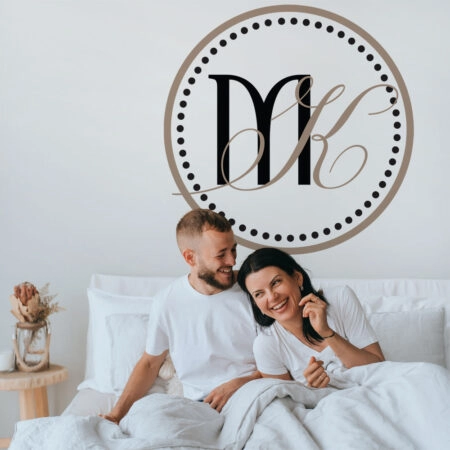 Αυτοκόλλητο τοίχου COUPLE 2 - Μονογράμματα