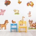 Αυτοκόλλητο τοίχου FARM SET WITH ANIMALS