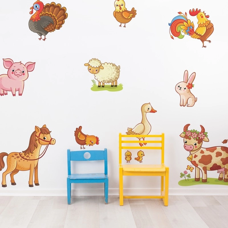 Αυτοκόλλητο τοίχου FARM SET WITH ANIMALS