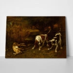 Πινακας σε καμβά GUSTAVE COURBET - HUNTING DOGS WITH DEAD HARE
