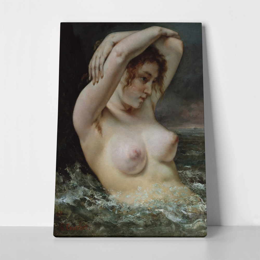 Πινακας σε καμβά GUSTAVE COURBET - THE WOMAN IN THE WAVES