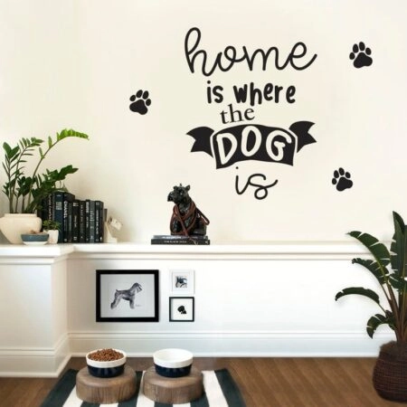 Aυτοκόλλητο τοίχου HOME IS WHERE THE DOG IS - Ζωα