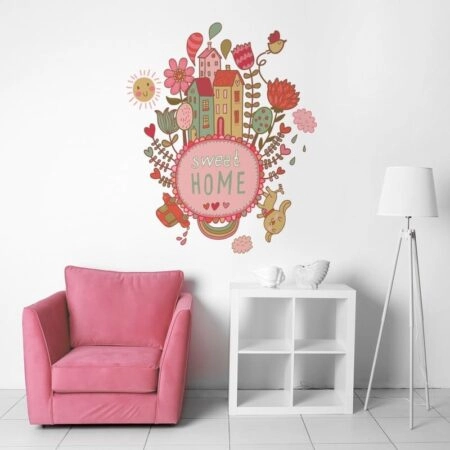 Aυτοκόλλητο τοίχου HOME SWEET HOME PRINT - Πόλεις και Χάρτες