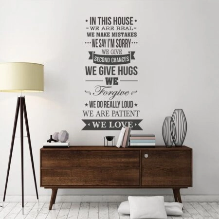 Αυτοκόλλητο τοίχου HOUSE RULES 2 - Φράσεις και Γράμματα