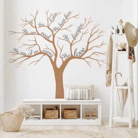 Αυτοκόλλητο τοίχου HOUSE RULES TREE - Floral - Λουλουδια