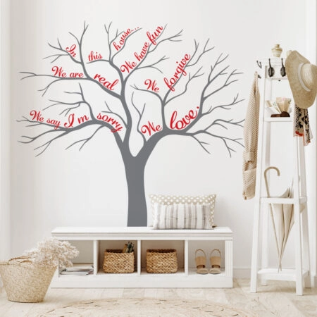 Αυτοκόλλητο τοίχου HOUSE RULES TREE - Floral - Λουλουδια Sticky 2
