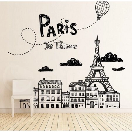 Αυτοκόλλητο τοίχου JE T'AIME PARIS - Πόλεις και Χάρτες