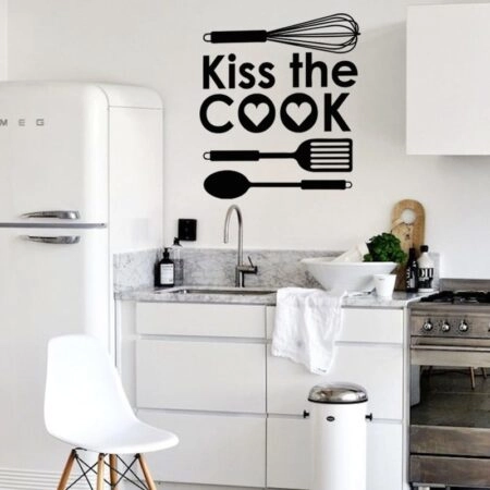 Aυτοκόλλητο τοίχου KISS THE COOK - Κουζίνα