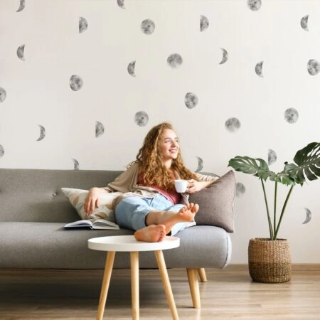 Αυτοκόλλητο τοίχου MOON PHASES WATERCOLOR - Mini Sticker sets