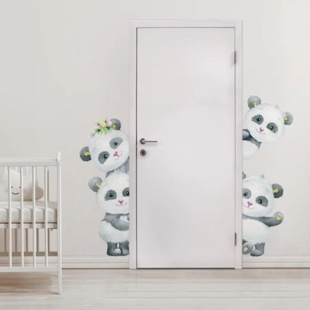 Αυτοκόλλητο τοίχου PANDA DOOR - Βρεφικα & Παιδικά