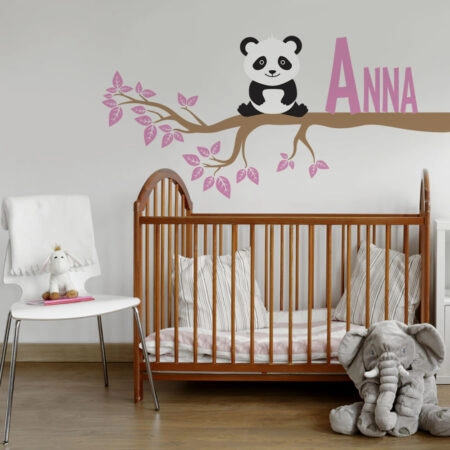 Αυτοκόλλητο τοίχου PANDA NAME - Βρεφικα & Παιδικά