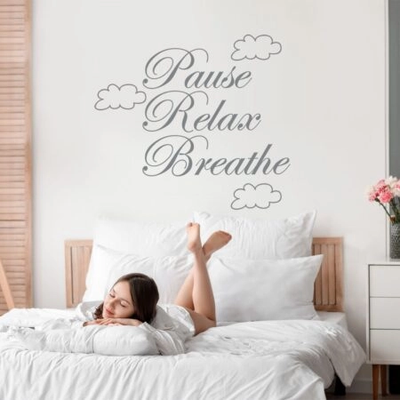 Αυτοκόλλητο τοίχου PAUSE RELAX BREATHE - Φράσεις και Γράμματα