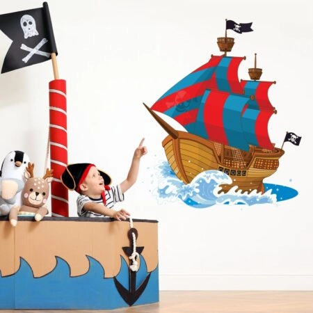 Αυτοκόλλητο τοίχου PIRATE SHIP - Βρεφικα & Παιδικά