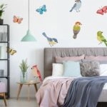 Αυτοκόλλητο τοίχου SET OF COLORFUL BIRDS
