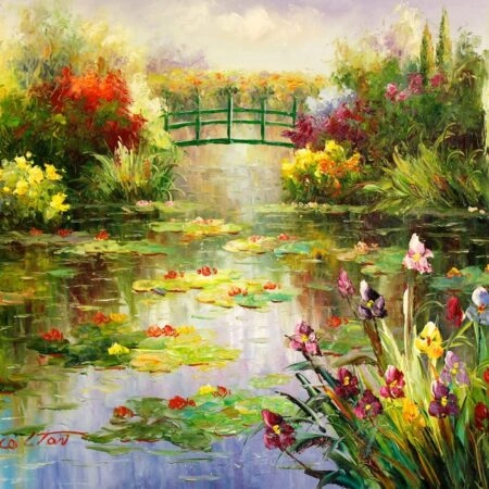 Πινακας σε καμβά WATER LILIES POND - Monet Claude Sticky 6
