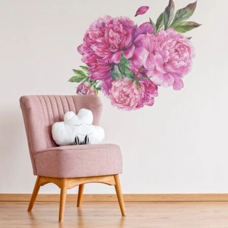 Aυτοκόλλητο τοίχου WATERCOLOR PEONIES - Floral - Λουλουδια