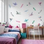 Αυτοκόλλητο τοίχου WATERCOLOR BIRDS AND FEATHERS