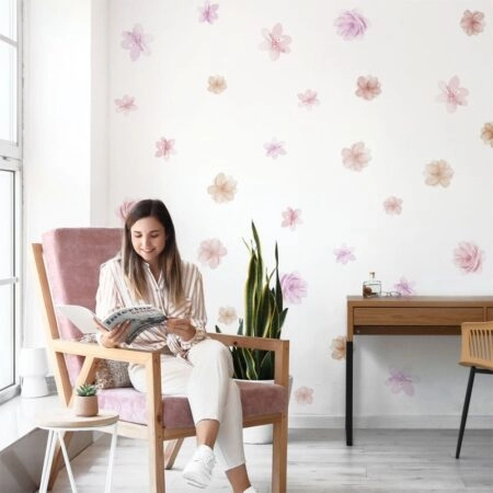 Αυτοκόλλητο τοίχου WATERCOLOR FLOWERS - Mini Sticker sets