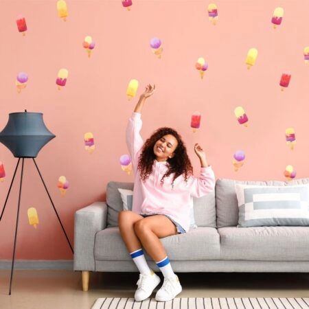 Αυτοκόλλητο τοίχου WATERCOLOR ICE CREAMS - Mini Sticker sets