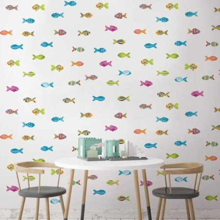 Αυτοκόλλητο τοίχου WATERCOLOR PAINTED FISHES - Mini Sticker sets