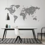 Aυτοκόλλητο τοίχου WORLD MAP TRIANGLES