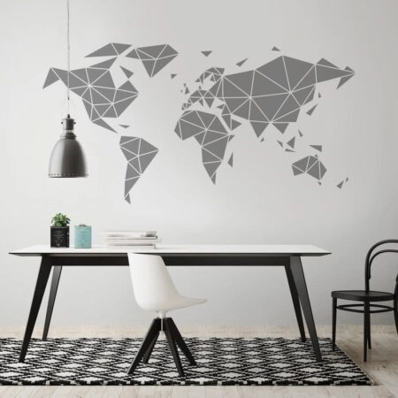 Aυτοκόλλητο τοίχου WORLD MAP TRIANGLES - Πόλεις και Χάρτες