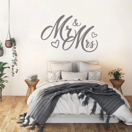 Aυτοκόλλητο τοίχου MR AND MRS - Φράσεις και Γράμματα