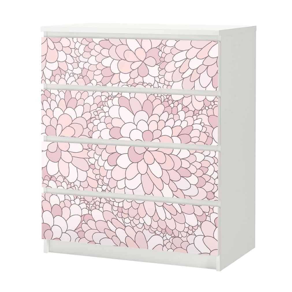 Αυτοκόλλητο Συρταριέρας ABSTRACT PINK FLOWERS