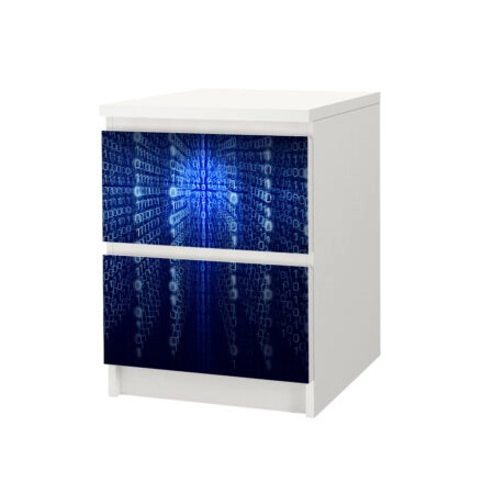 Αυτοκόλλητο Συρταριέρας BINARY COMPUTER CODE - Αυτοκολλητα επιπλων Sticky 1