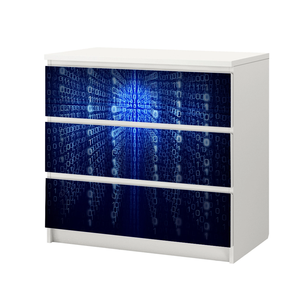 Αυτοκόλλητο Συρταριέρας BINARY COMPUTER CODE