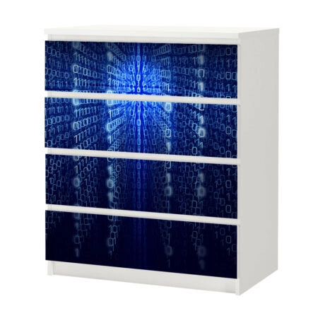 Αυτοκόλλητο Συρταριέρας BINARY COMPUTER CODE - Αυτοκολλητα επιπλων Sticky 3