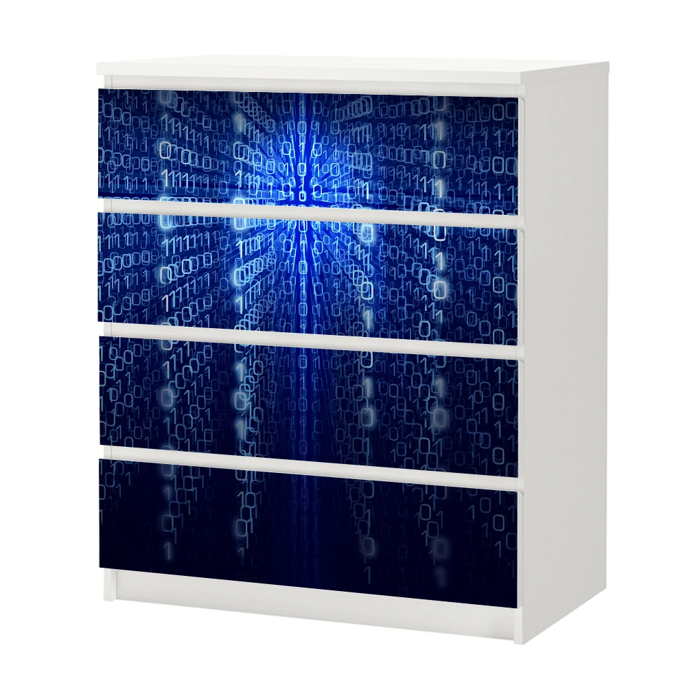 Αυτοκόλλητο Συρταριέρας BINARY COMPUTER CODE