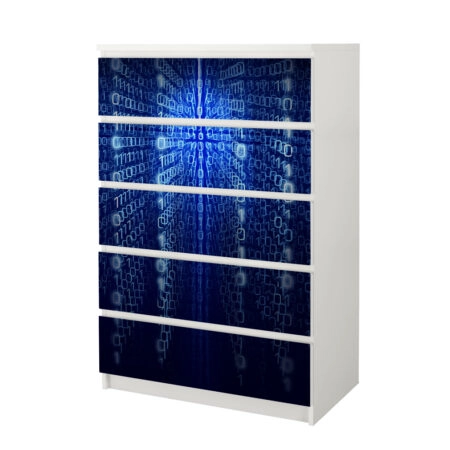 Αυτοκόλλητο Συρταριέρας BINARY COMPUTER CODE - Αυτοκολλητα επιπλων Sticky 4
