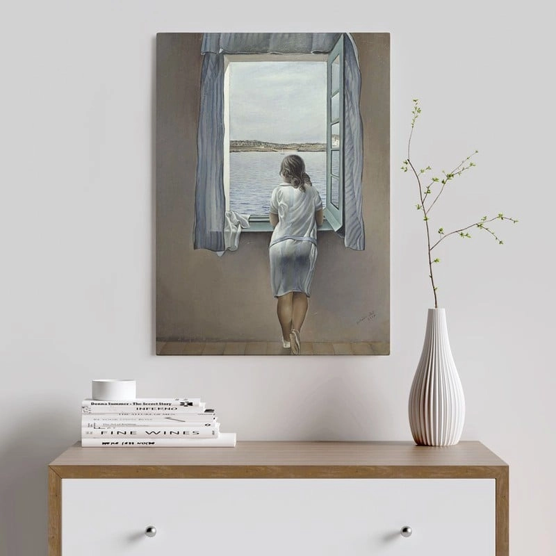 Πίνακας σε καμβά DALI - FIGURE AT THE WINDOW